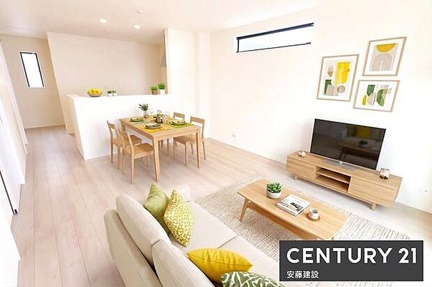 スーパーまで徒歩約10分、毎日の買い物も安心です!※家具や小物はCGによるイメージです。家具付き販売ではございません。