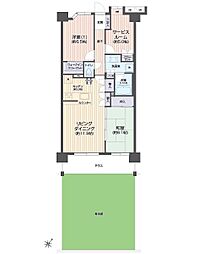レーベンリヴァーレ入間オフィール　1階 2SLDKの間取り