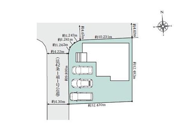 並列駐車3台可能北西角地