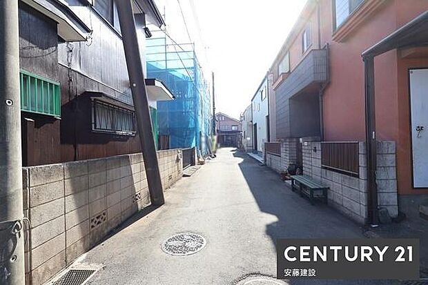 【　前面道路　】西側約4ｍ私道