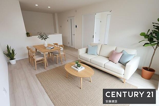 約45坪のゆとりある敷地将来バリアフリー対応可能な4LDK設計!※家具や小物はCGによるイメージです。