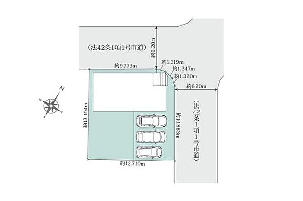 敷地約49坪!陽当り、風通しの良い北東角地