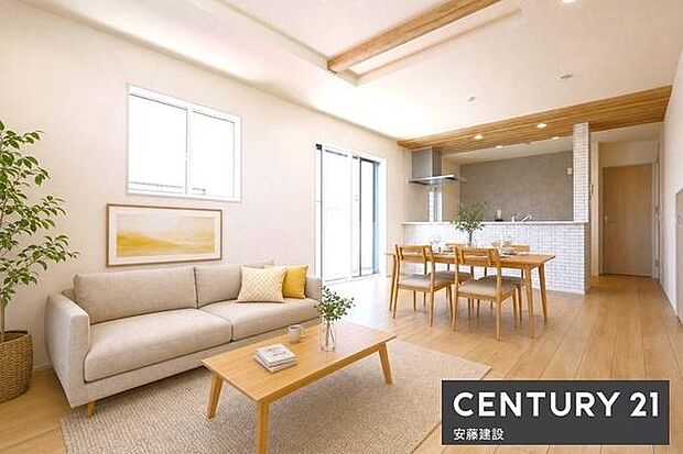 1階には帰宅後大型土間収納に鞄や上着を掛けられる設計※家具や小物はCGによるイメージです。