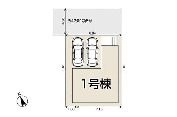 南西向き整形地駐車並列2台西武新宿線「入曽」駅まで徒歩18分