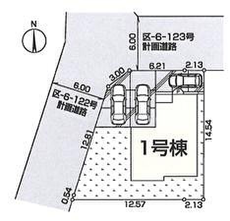 敷地約54坪、北西角地