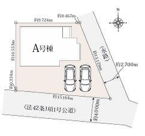 敷地約43坪、南東角地