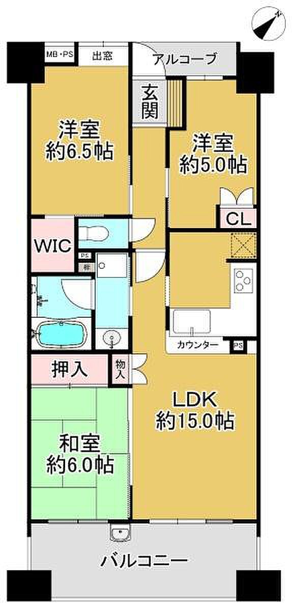 リオンローレ堺・宿院(3LDK) 10階の間取り