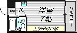 コーポウエスト守口 ワンルームの間取図画像