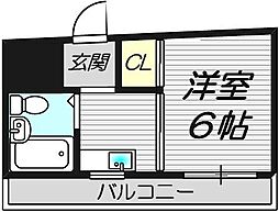 ベストレジデンス相川4 ワンルームの間取図画像