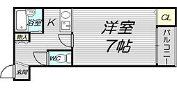 ベストレジデンス中川 1Kの間取図画像