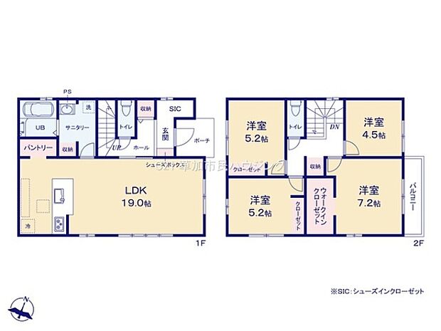 39坪超のゆとりある敷地に、来客時も安心の並列駐車2台可。(車種による)WICやSICに加えてパントリーなど収納も充実したお住まいです。