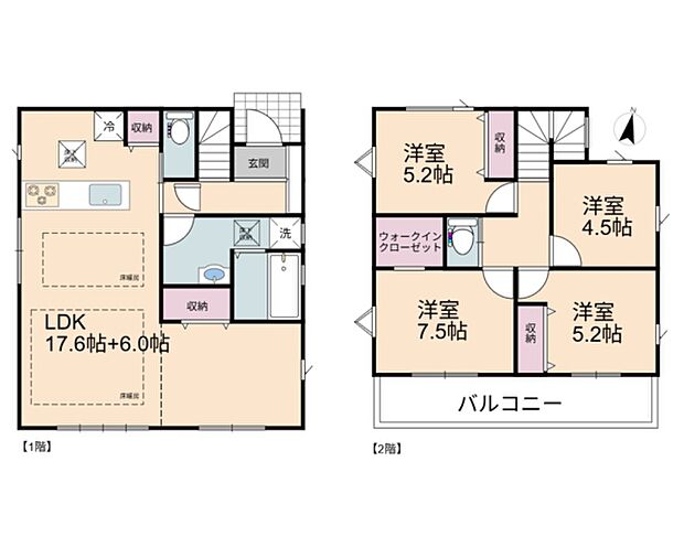 ご家族が自然と集まる22帖超のLDKを採用。ライフスタイルに合わせて5LDKとしても利用可能で、ご家族構成の変化にも柔軟に対応できるお住まいです。