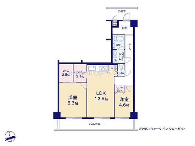 イトーピア草加マンション(2LDK) 5階の間取り