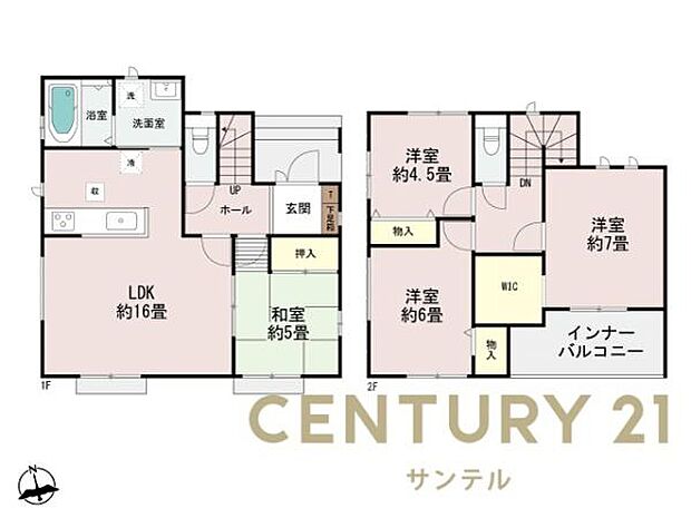 2号棟、南向き！和室付き4LDKの間取りとなっております♪ファミリーにもぴったりな間取りです♪