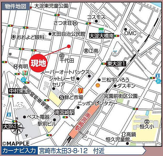 現地案内図です。