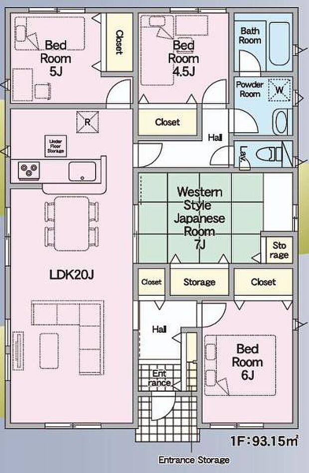 4LDKで余裕のある間取りです。全居室に収納があるので荷物の多いファミリーもスッキリ片付きます♪