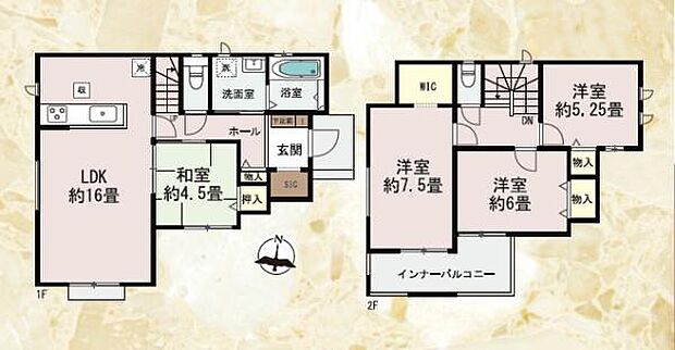 4LDKで余裕のある間取りです。WICもあり、大容量の収納です♪