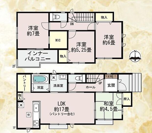 玄関にはシューズクローク、キッチンにはパントリーがあります。洋室にはウォークインクローゼットがあり、各居室にも収納がありますので洋服や物の収納に困りません。