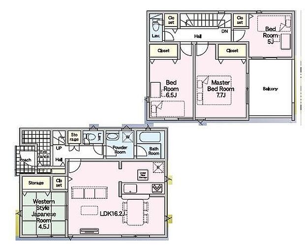 全室南向きの間取りです。