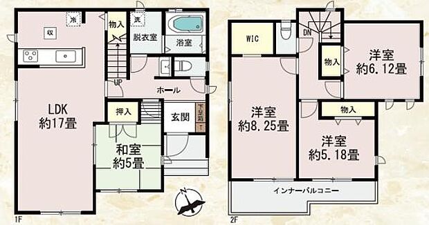 洋室8.25帖の寝室にウォークインクローゼット♪洗面台と脱衣所が分かれた、まるで注文住宅のようなこだわり設計。忙しい朝も快適に
