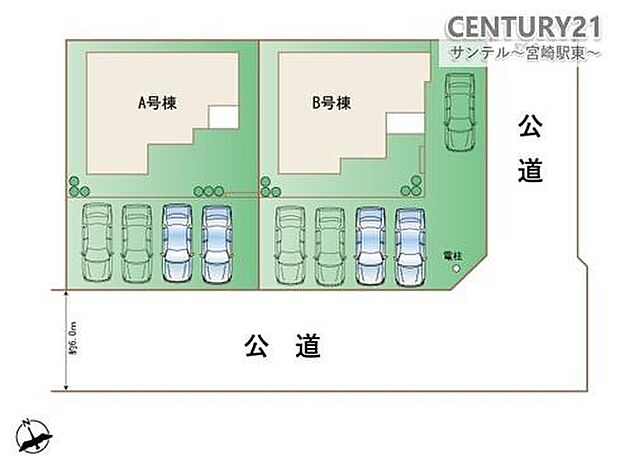 本物件は1号棟です♪お車は最大で並列4台の駐車が可能です♪※車種による