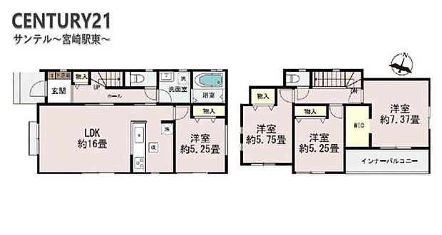 3LDKの間取り。広々リビング！豊富な収納スペースを完備。衣類もすっきり収納でき、家族全員が快適に過ごせる空間です！
