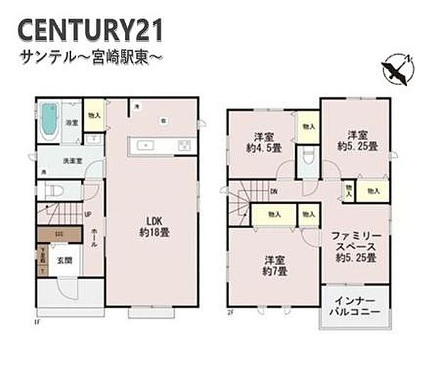 2階にフリースペースがある3SLDKです!ファミリークローゼットなどの用途としても使用できます!