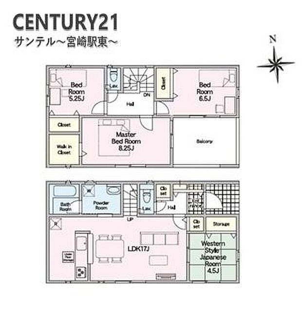 4LDKの間取り。豊富な収納スペースを完備。衣類もすっきり収納でき、家族全員が快適に過ごせる空間です！