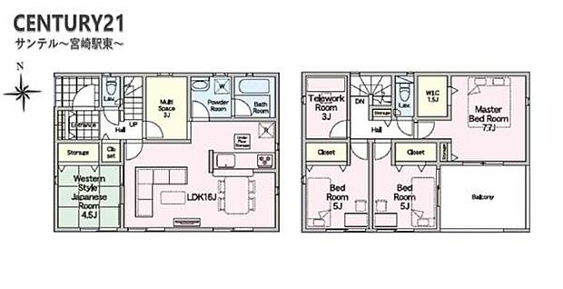 4LDKの間取り。豊富な収納スペースを完備。衣類もすっきり収納でき、家族全員が快適に過ごせる空間です!