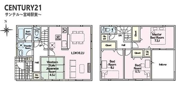 4LDKの間取り。豊富な収納スペースを完備。衣類もすっきり収納でき、家族全員が快適に過ごせる空間です!