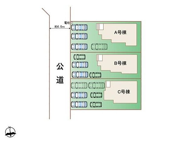 本物件はC号棟です♪お車は最大で3台の駐車が可能です♪※車種による