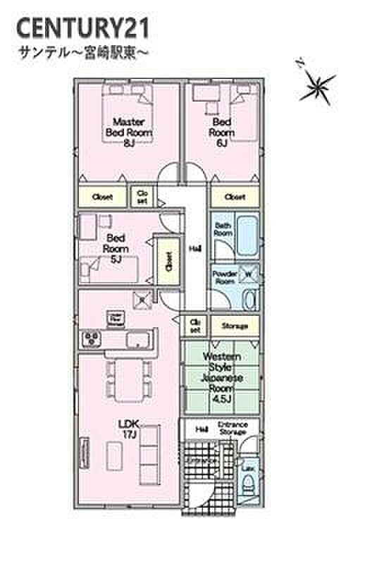 4LDK間取り。豊富な収納スペースを完備。衣類もすっきり収納でき、家族全員が快適に過ごせる空間です！