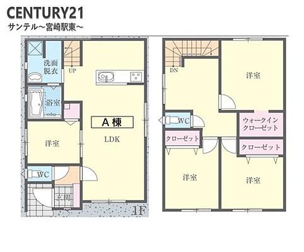 4LDKで余裕のある間取りです♪明るく広々としたリビングで、各居室には収納もあり、とても使いやすい間取りです♪