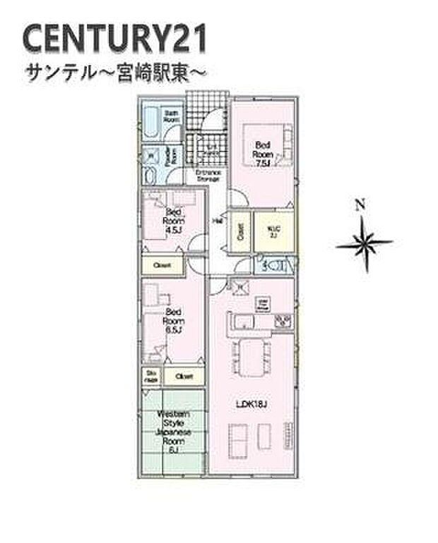 4LDK間取り。豊富な収納スペースを完備。衣類もすっきり収納でき、家族全員が快適に過ごせる空間です！