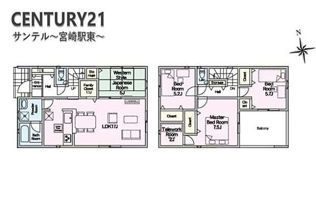 1号棟です！4LDKで余裕のある間取りです♪豊富な収納スペースを完備。便利な家事室、さらに水回りを集中させた毎日の生活を楽にする、使い勝手の良い間取りとなっております♪