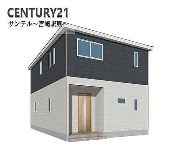 1号棟の建物外観です！シンプルでかっこよさのある外壁カラーです♪