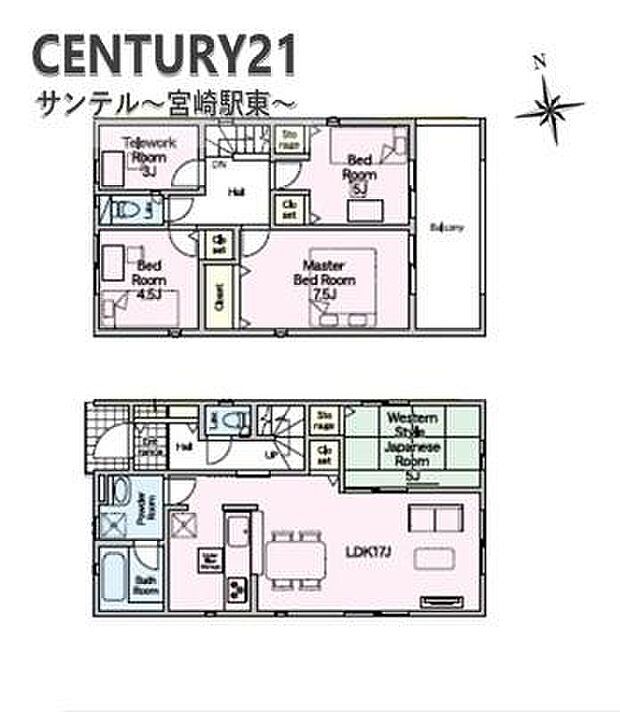 3号棟です！4LDKで余裕のある間取りです♪豊富な収納スペースを完備。便利な家事室、さらに水回りを集中させた毎日の生活を楽にする、使い勝手の良い間取りとなっております♪