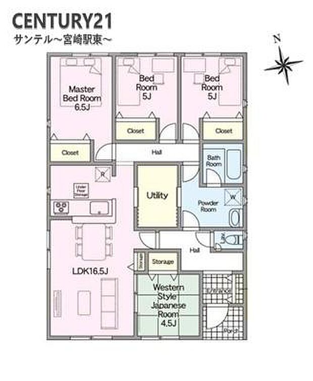 4LDK間取り。豊富な収納スペースを完備。衣類もすっきり収納でき、家族全員が快適に過ごせる空間です！
