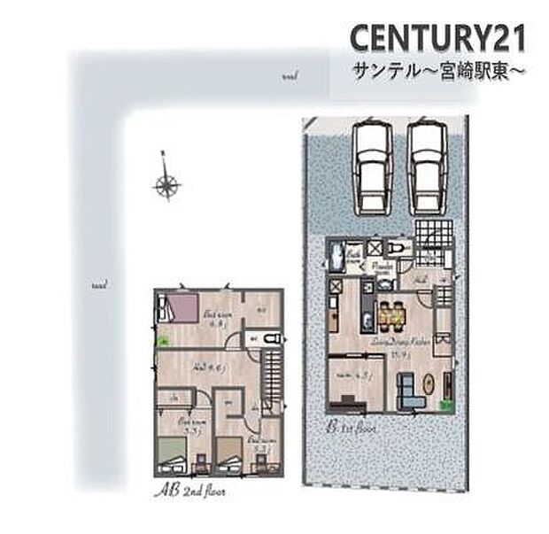 4LDKで余裕のある間取りです♪明るく広々としたリビングで、各居室には収納もあり、とても使いやすい間取りです♪