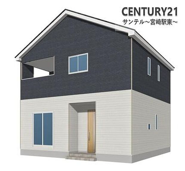 1号棟の建物外観です!シンプルでかっこよさのある外壁カラーです♪