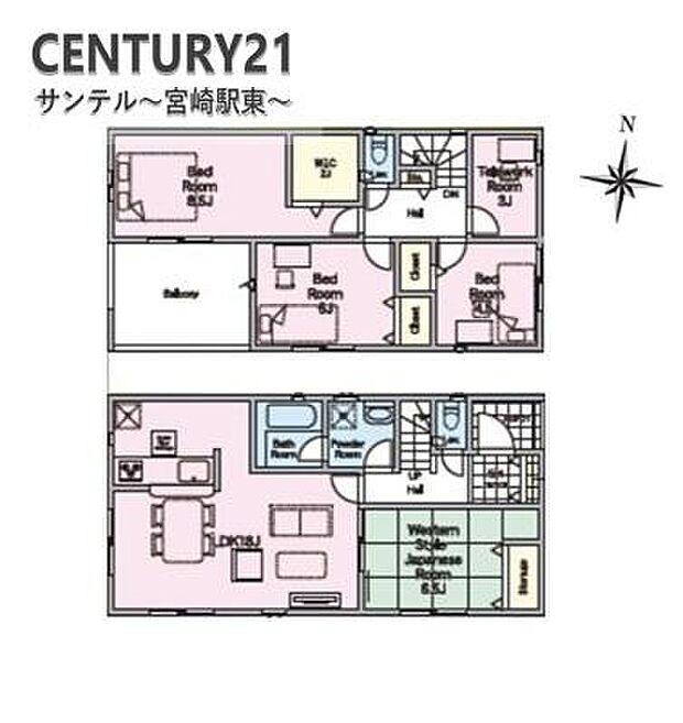 1号棟です♪4LDKの間取りです。各居室に収納スペースを完備しておりますので衣類もすっきり収納でき、家族全員が快適に過ごせる間取りとなっております♪
