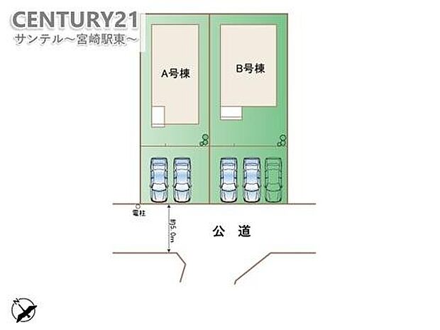 本物件はA号棟です♪駐車場は2台駐車可能です♪