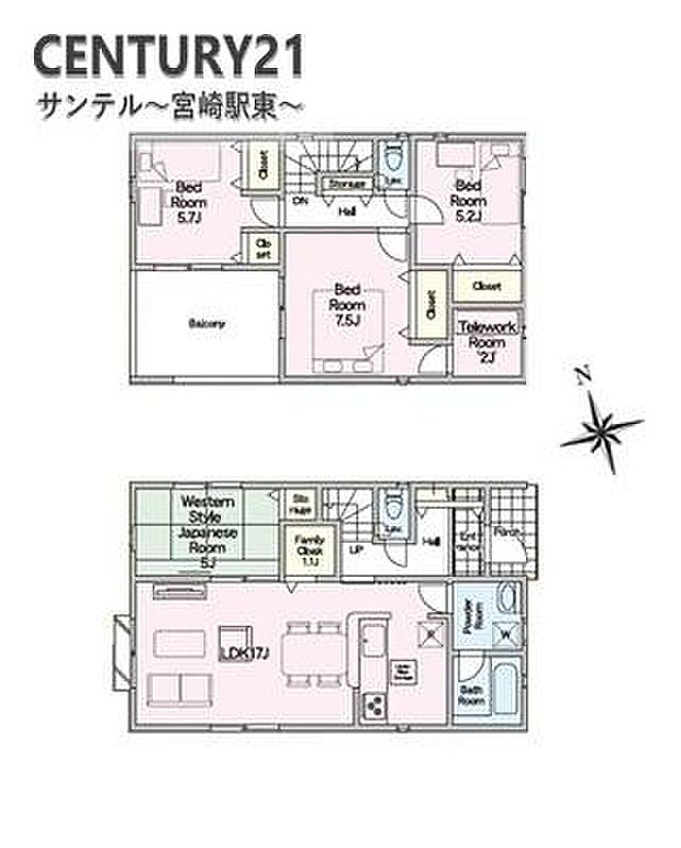 2号棟です♪4LDKの間取りです。各居室に収納スペースを完備しておりますので衣類もすっきり収納でき、家族全員が快適に過ごせる間取りとなっております♪