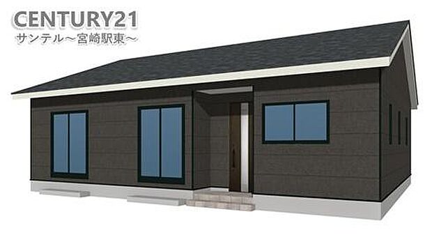 2号棟の外観パース(完成予想図)になります!落ち着いた配色の外壁カラーです♪