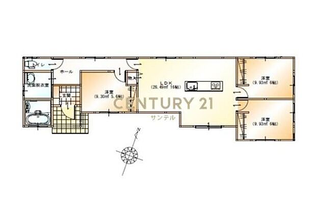 3LDK(LDK16帖・洋6・洋6・洋5.6)