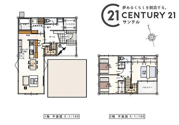 1号棟です!3LDKで余裕のある間取りです♪各居室に収納スペースがあり、ファミリーにも使いやすい間取りとなっております♪