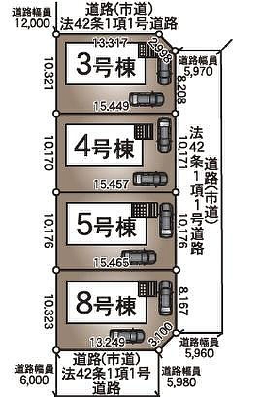 本物件は8号棟です♪お車は2台駐車可能です。※車種によります。