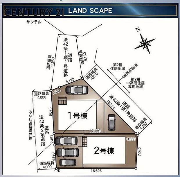 本物件は1号棟です♪駐車場は2台駐車可能です♪