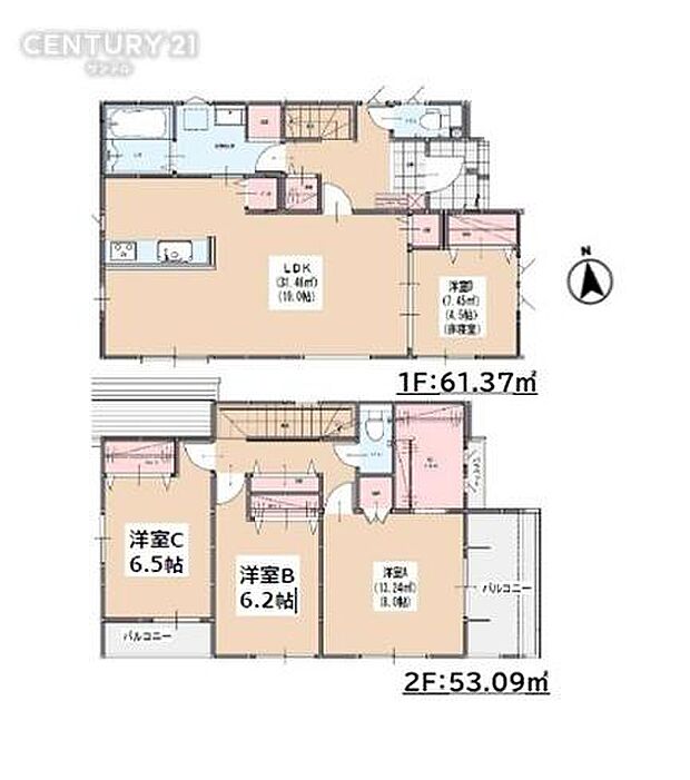 収納も充実!全室洋室の4LDKです。