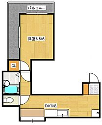 JR可部線 安芸長束駅 徒歩13分の賃貸マンション 2階1DKの間取り